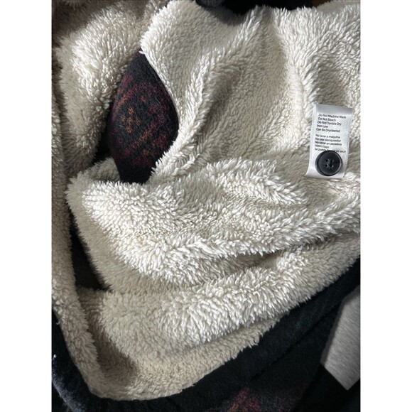 Jachs New York Men's L Muted Shirt Jacket Southwest Pattern Faux Shearling - Picture 11 of 11